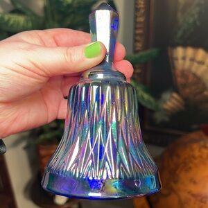 Vintage Iridescent Glass Bell - Multi-Color